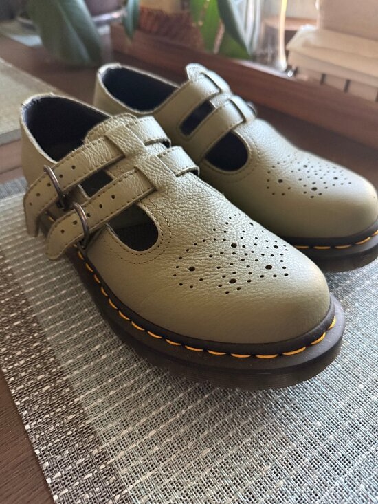 Dr. Martens Shoes - Dr. Martens Women's Olive 8065 Virginia Leather Mary Jane Shoes - US 8/UK 39